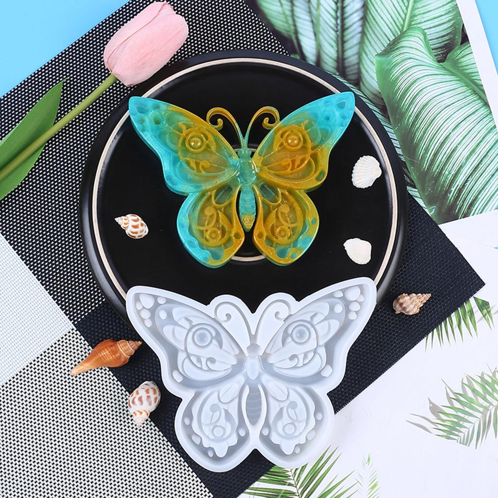 2Pcs Butterfly Earrings Necklace Silicone Mold Suitable for Epoxy Diy Crafts Ornament Pendant Keychain Jewelry Making