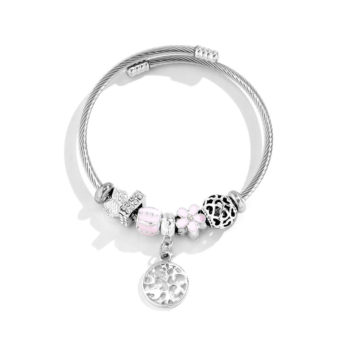 Retro Multi-Eye Luminous Stone Open Bracelet, Simple Diamond-Encrusted Lucky Bag Big Tree Jewelry