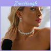 Fashion Jewelry Necklace Earrings Set With Water Drill Flowers For Women