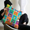 S-Sesame Street TV Cute Cartoon Pillow Covers Cartoon Sofa Decorative Home Double-sided Printing Short Plush Cute Cushion Cover