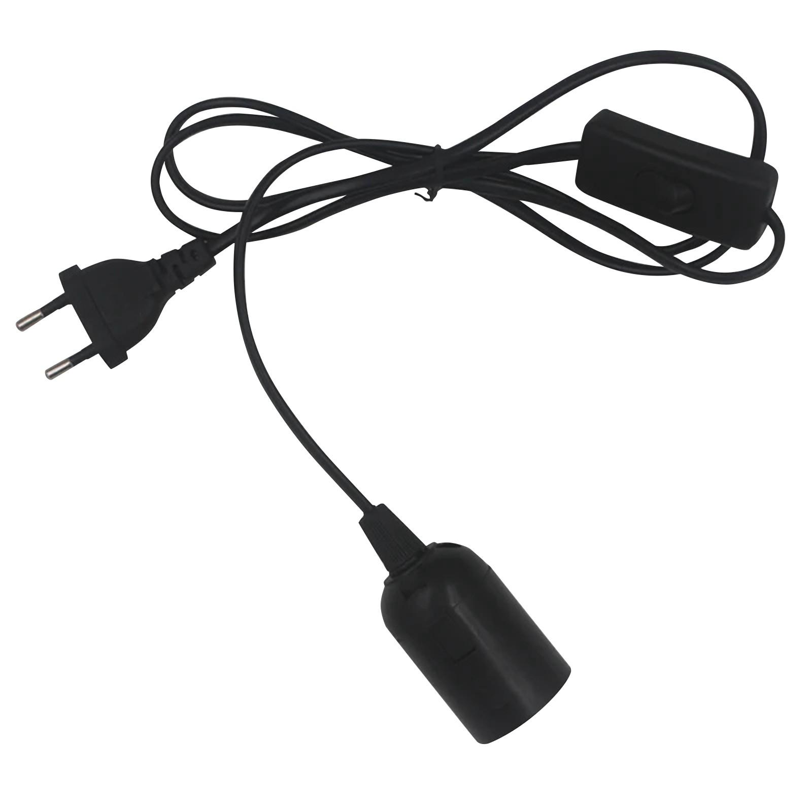 

E27 спиральный патрон с проволочной головкой, головка подвесного светильника для дома, подвесной спиральный патрон для лампы One Size чёрный