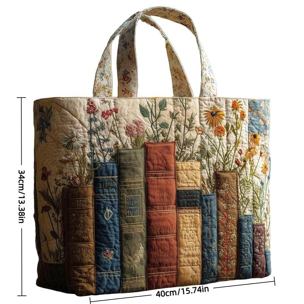 Vintage gesteppte Damentasche 3D-Druckmuster Leichte Canvas-Umhängetasche Große Kapazität Baumwoll-Reisehandtasche