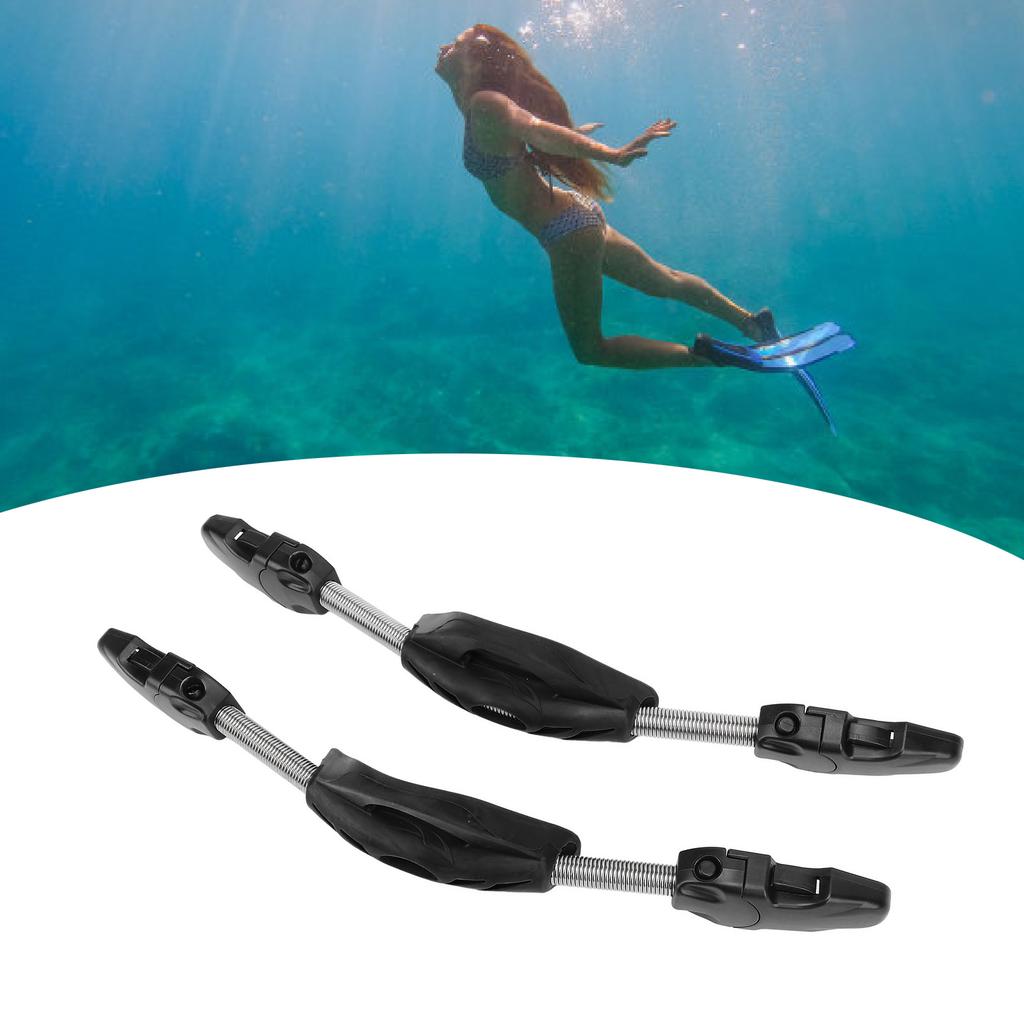 2PCS Diving Spring Fin Strap Stainless Steel Diving Fin Heel Strap with Quick Release Buckles for Diving