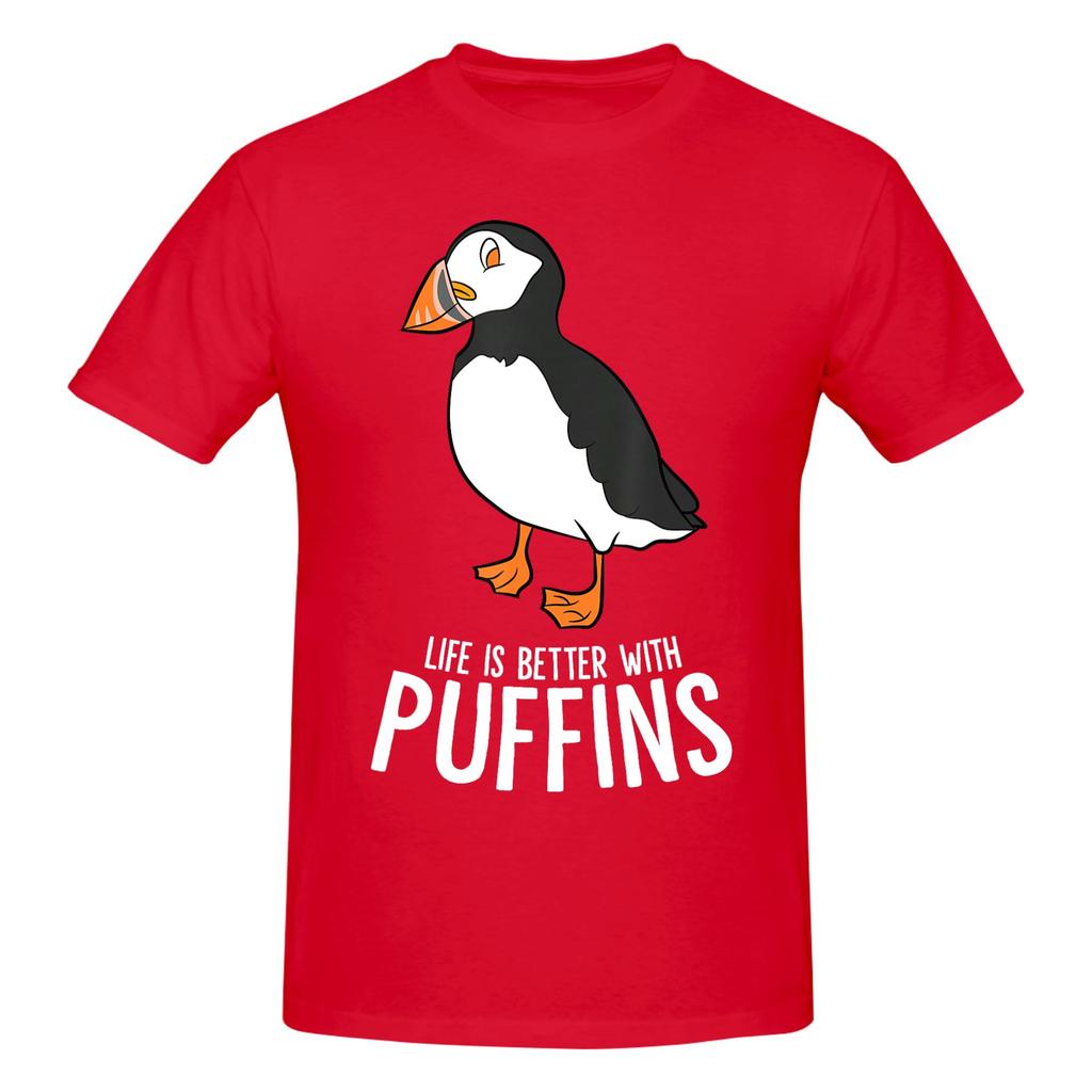 Stück Arktischer Vogel Lustig Baumwoll-T-Shirt Ich mag Papageientaucher Wirklich Oberteile T-Shirts Für Unisex