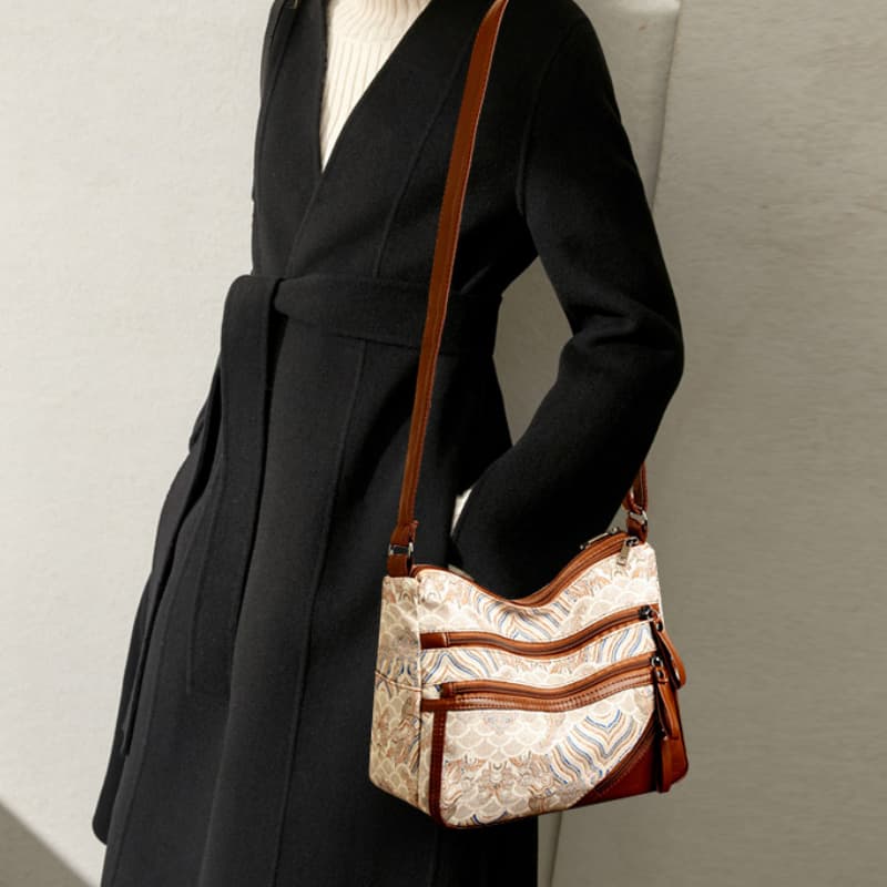 Crossbody bag retro fashion splicing simple shoulder bag