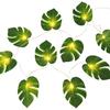 Plug in Monstera Leaf String Lights, 33 Ft 100 LEDs Artificial Palm Leaves Wall Hanging Vine Green Leaf Fairy Lights with Remote Controller for