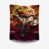 Dark Fantasy Warrior Tapestry  Intricate Mythical Design Perfect for Game Room or Man Cave Decor Large Wall Hanging Artwork