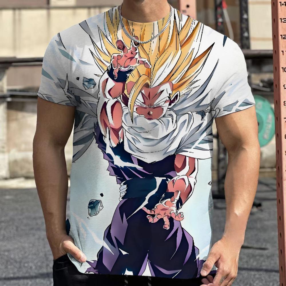 Dragon Ball Tops Anime Figures Son Goku Super Saiyan Boys Clothes Summer Short Sleeve