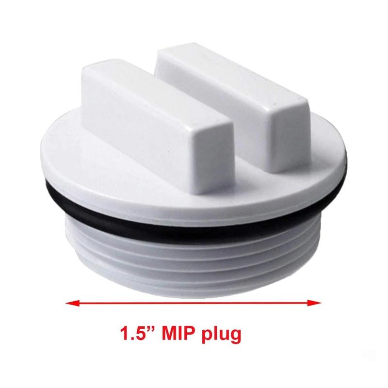 1.5 Inch Threaded Pool Drain Plug With Rubber Seal Leakproof Anti Freeze Replacement Stopper For Swimming Pool Filter Water Tank