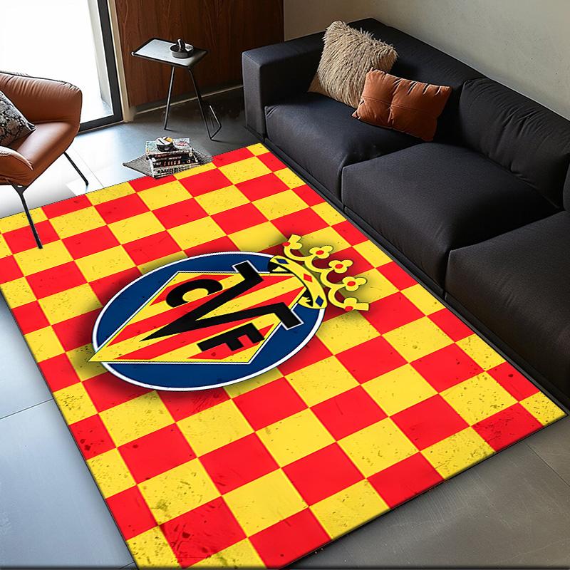1PC rug Club Vill-arreal Crest Design Carpet, Chair Rug,Area Rug for Office Bedroom living rooms bedroom, Doormat decor Christmas fan gifts