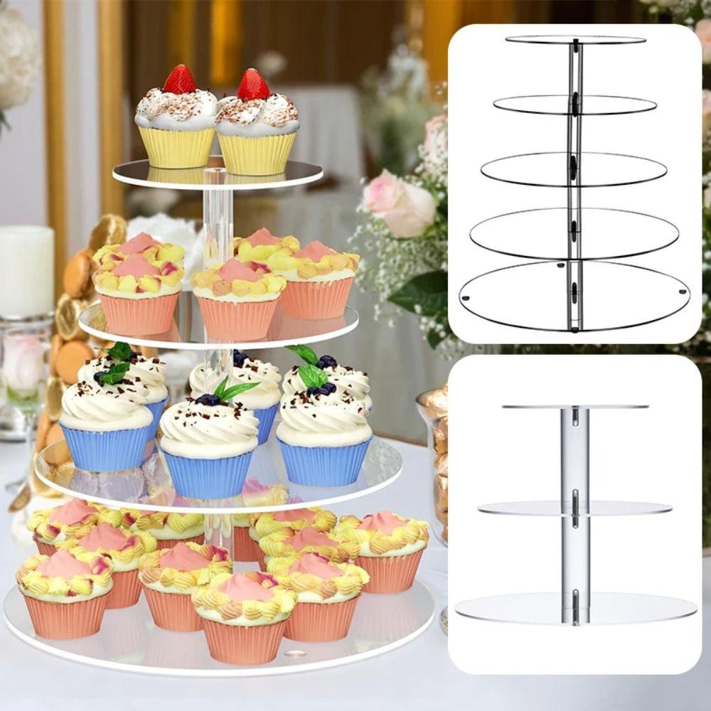 Klarer Acryl-Cupcake-Ständer Abnehmbares Design Kuchen-Servierständer Geburtstagsparty