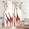 2pcs   2D FLAT PRINTING Curtains (Without Rod) Giraffe Parade Modern Contemporary Curtains Prints Light Filtering Curtains