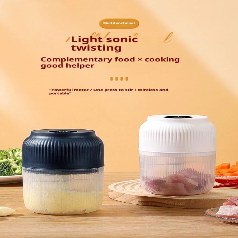 Portable Electric Garlic Masher Mini Food Vegetable Garlic Chili Meat Grinder Chopper