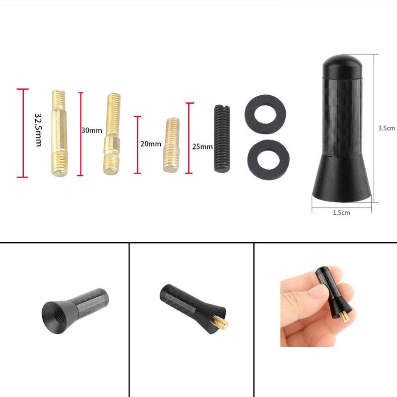 1 Set Universal Long Short Auto Roof Carbon Fiber Radio Aerial Accessories Enhanced Signal Tools Car Roof Antenna