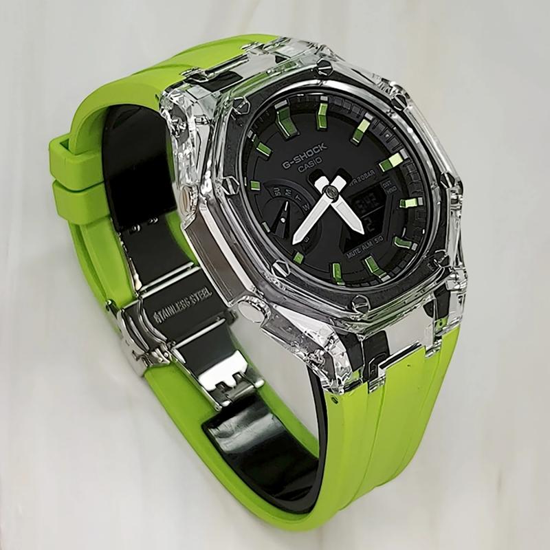 CASIO Men Liquid Crystal/Analog Dual Display Series 44mm Black Watch GA-2100-1A-