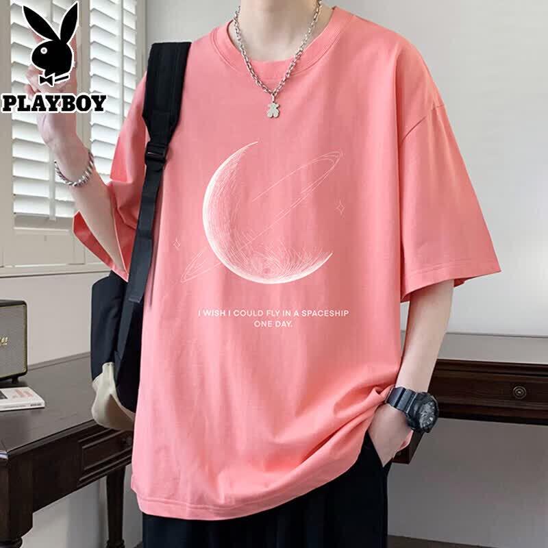 Playboy Men s Loose Fit Cotton Short-Sleeve T-Shirt 5XL