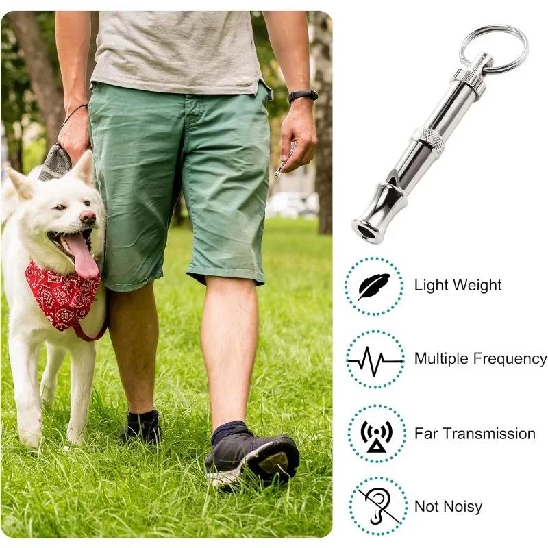 Dog Training Whistle Stop Barking Device Ultrasonic Training Flute Silent Whistle Control Tool Puppy Train Keychain Pet Supplies