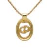 Used Christian Dior Necklace metal/Rhinestone 7.1g gold CD logo