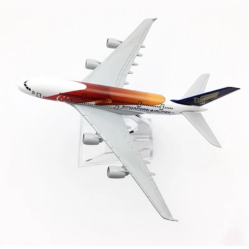 Singapore Airlines Aeroplane Model Airbus A380 Airplane 16CM Metal Alloy Diecast 1:400 Airplane Model Office Accessories