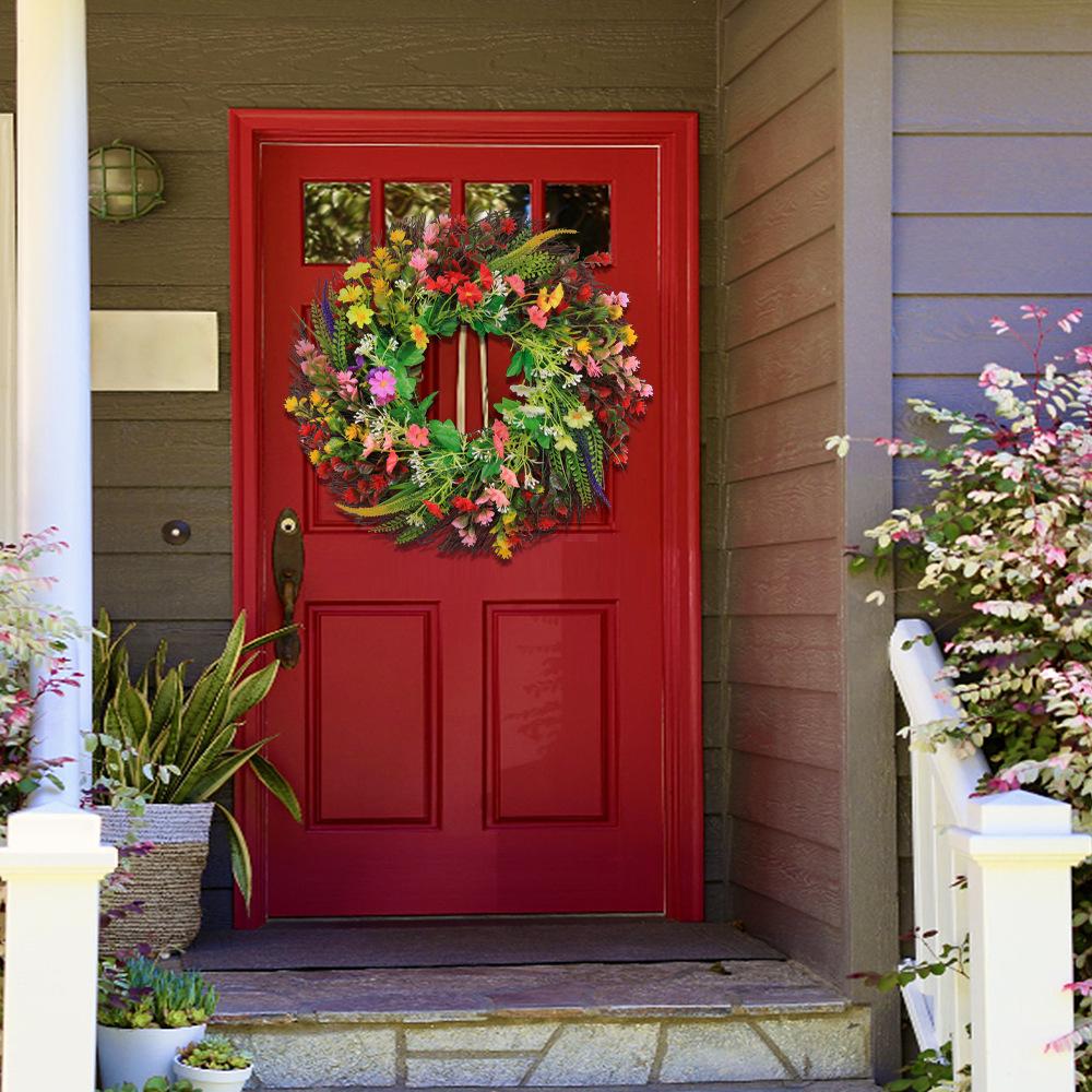 Wreath Decoration Simulation Plastic Aquatic Plant Wreath, Home Decoration Wreath Door Hanging Plastic Vine