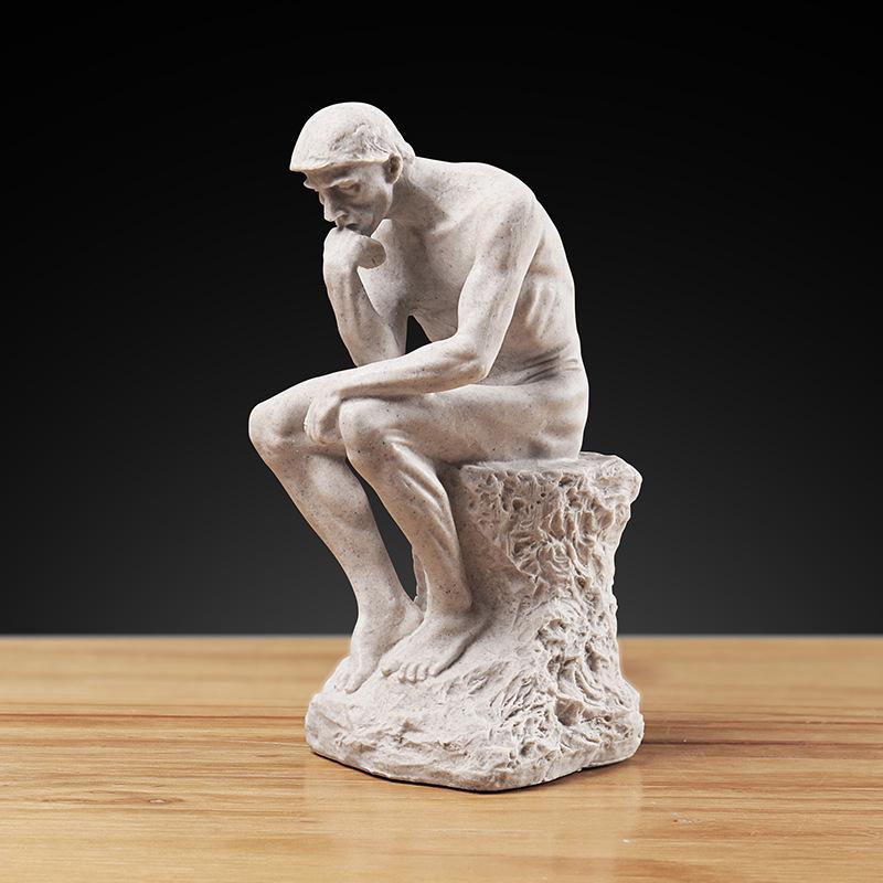 

European Thinker Resin Sculpture: Creative Home & Office Bookshelf Decoration