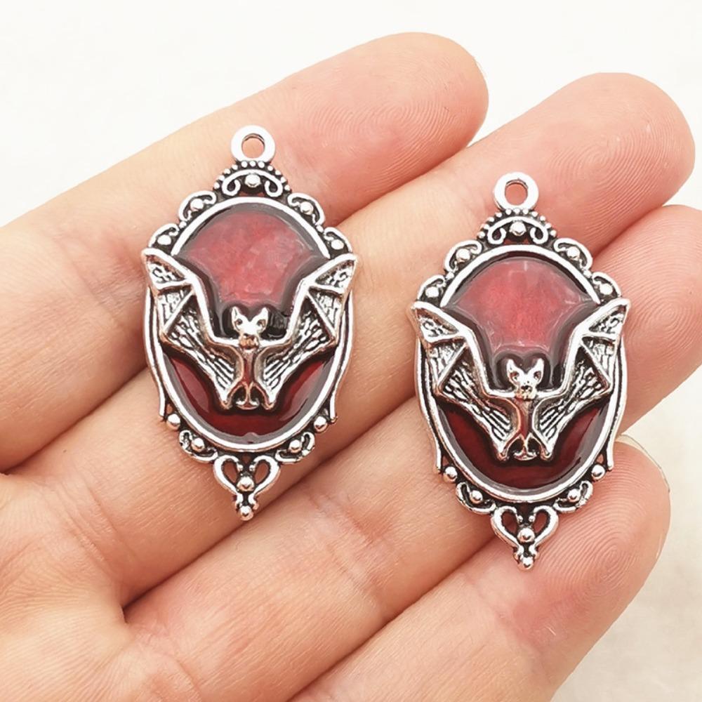 10PCS Cameo Style Bat Pendant Charm Enamel Coating Gothic Pendant Charm Halloween Costume