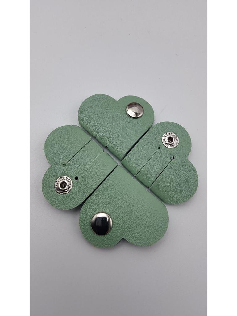 Leather Heart-shaped Cable and Earphone Organizer