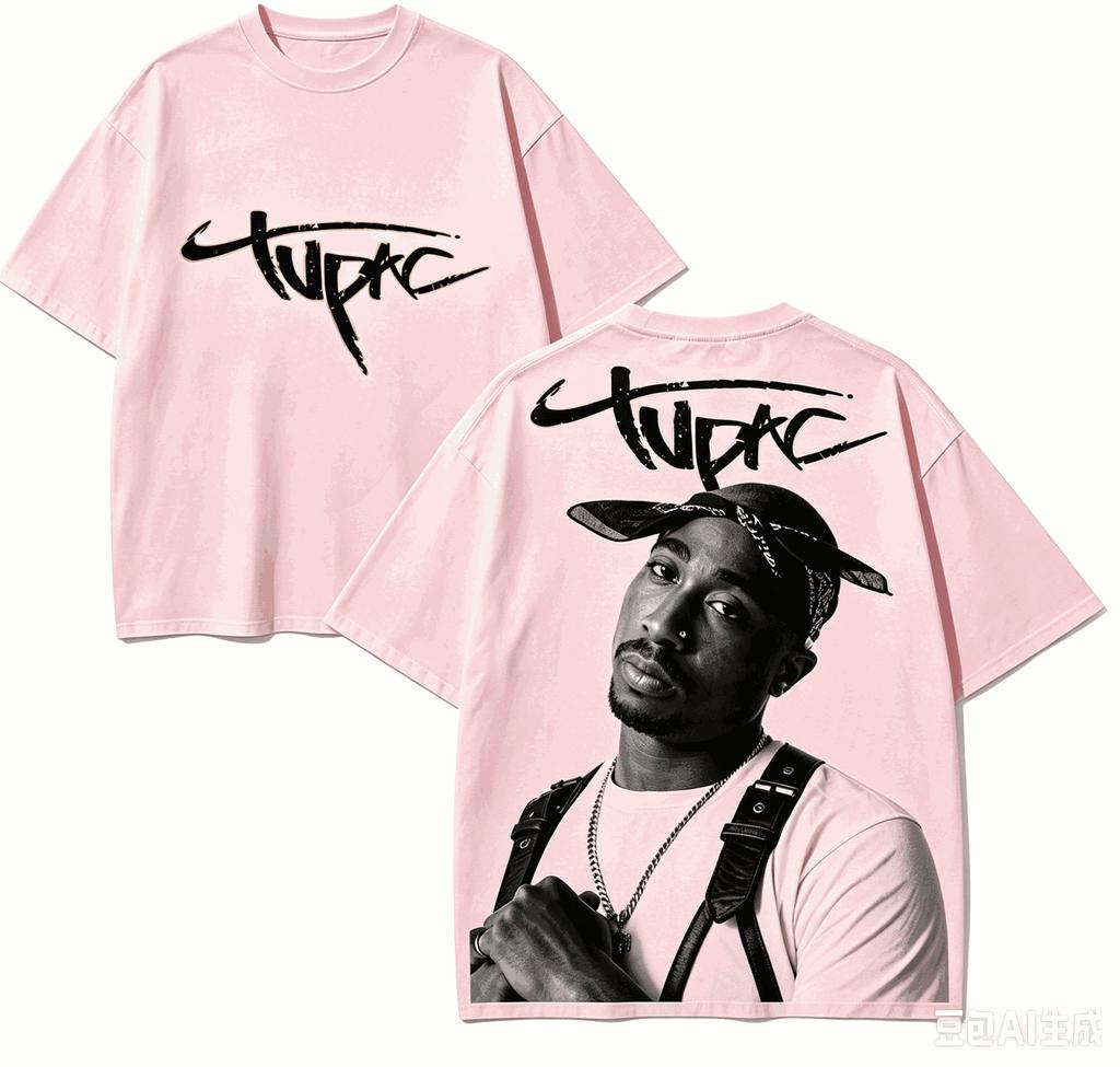 Tupac Shakur für Fan-Geschenk T-Shirt Herren Damen Harajuku Oversized Unisex Kurzarm Streetwear Hohe Qualität Klassisch Weich Y2k Ins