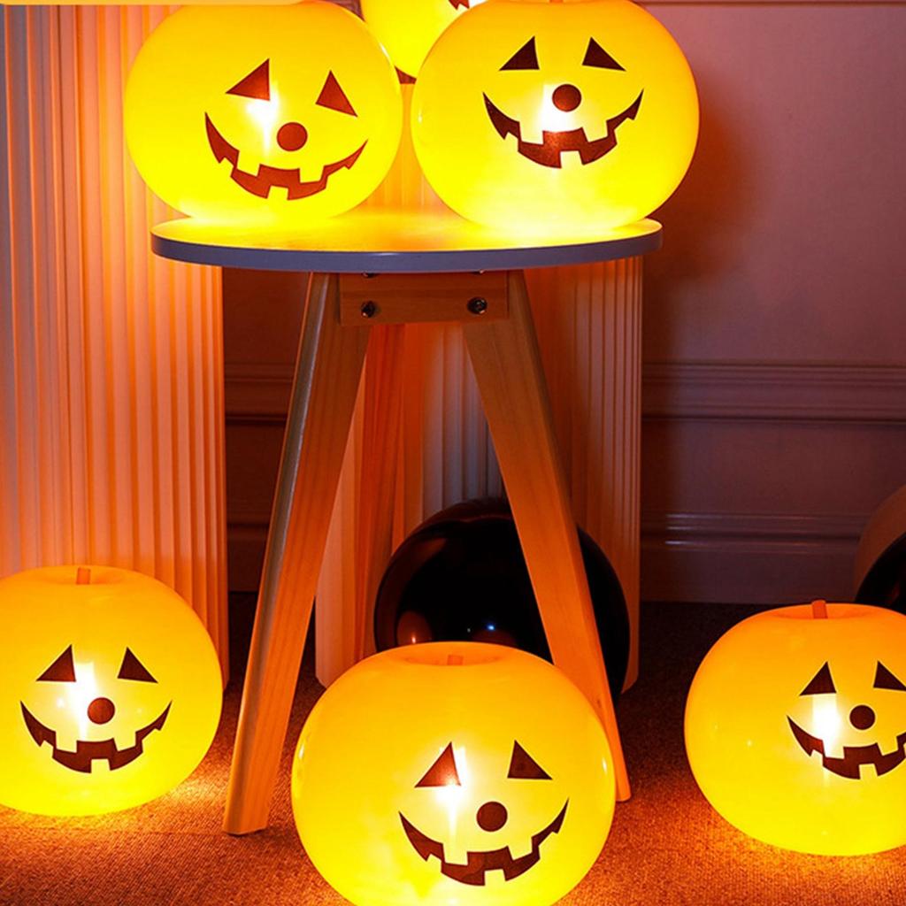 Inflatable Pumpkin Balloons Decorative Halloween Pumpkin Lamp with LED Bright