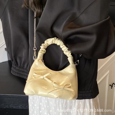 Französischer Ballettstil Schleife Unterarmtasche Damen Sommer 2025 Große Kapazität Gefaltet Wolke Einzelschulter Crossbody Knödeltasche