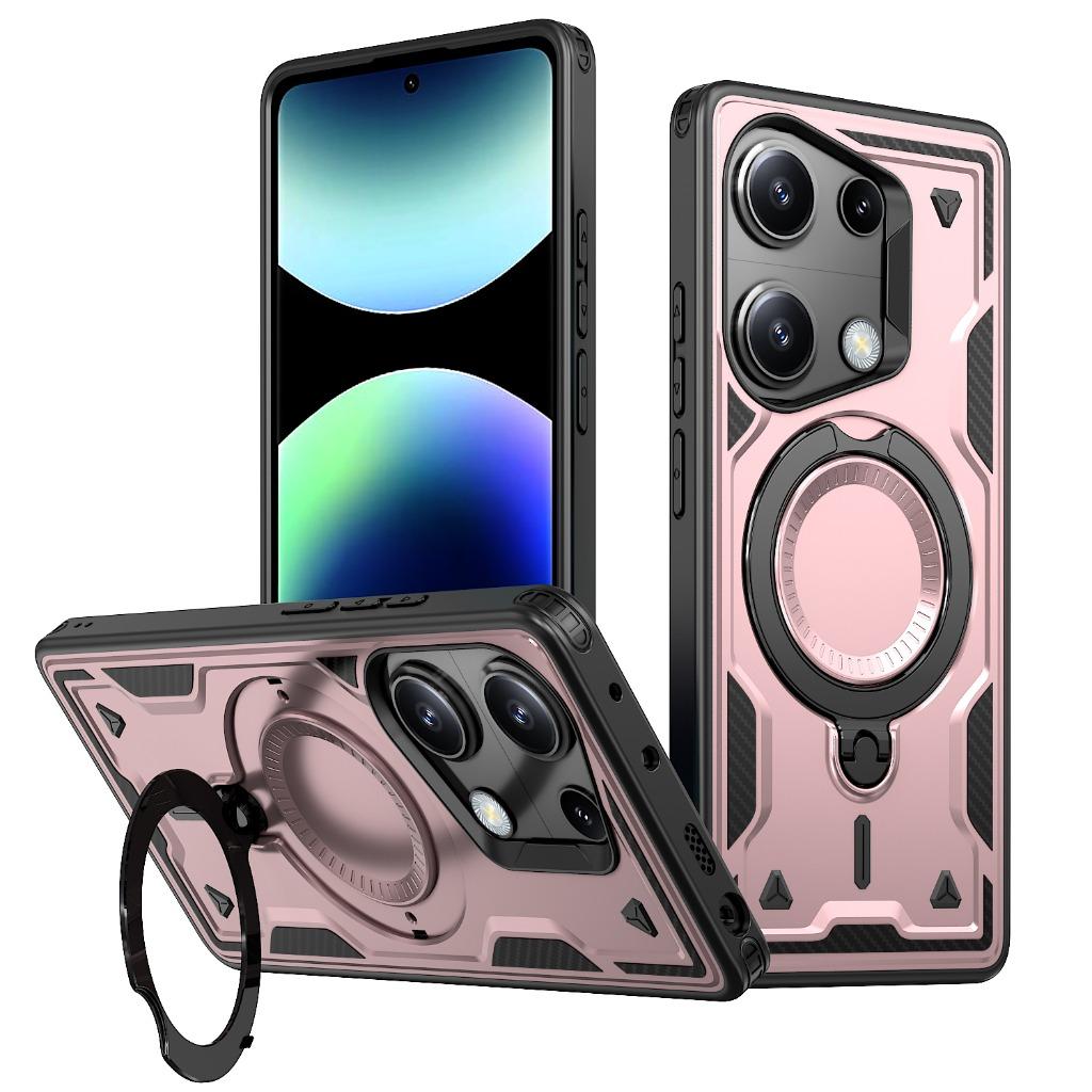 For Magsafe Phone Case For Xiaomi Redmi Turbo5 Max Turbo4 Note 13 14 15 Pro+ Plus 5G 14S 13R 360° Magnetic Ring Holder Cover