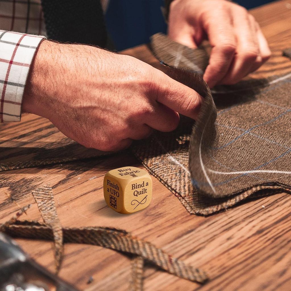 Quilters Dice Crocheting Tasks Dice Engraved Tasks Tool For Winding Embroidery Sewing Quilting Knitting Weaving Home Studio
