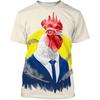 3D Rooster Print Kids Short Sleeve T Shirt Round Neck Relaxed Fit Outdoor Play Summer Daily Clothing