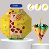 Children's Umbrella for Boys and Girls, Kindergarten and Primary School Students, Cartoon Black Plastic Sun Protection, Dual-Use for Sun and Rain