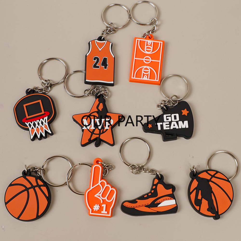 

9Pcs Basketball Theme PVC Keychain Team Sports Backpack Pendant for Kids Boy Birthday Party Favors Goodie Bag Pinata Fillers