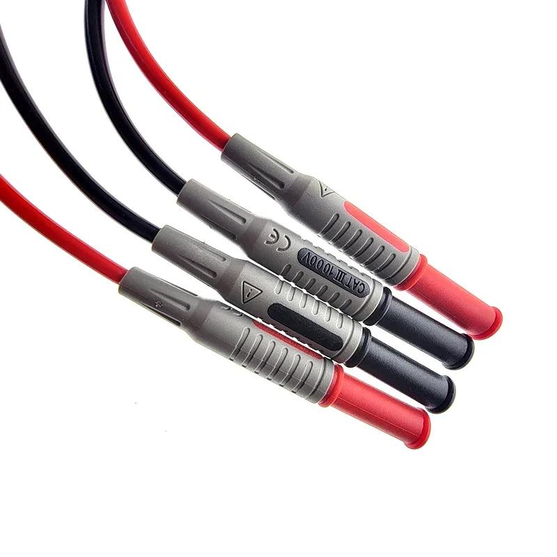 P1032/P1033 4mm 1000V 15A Multimeter Silicone Wire Cable Banana Plug Test Line Injection Molded Straight/Right Angle