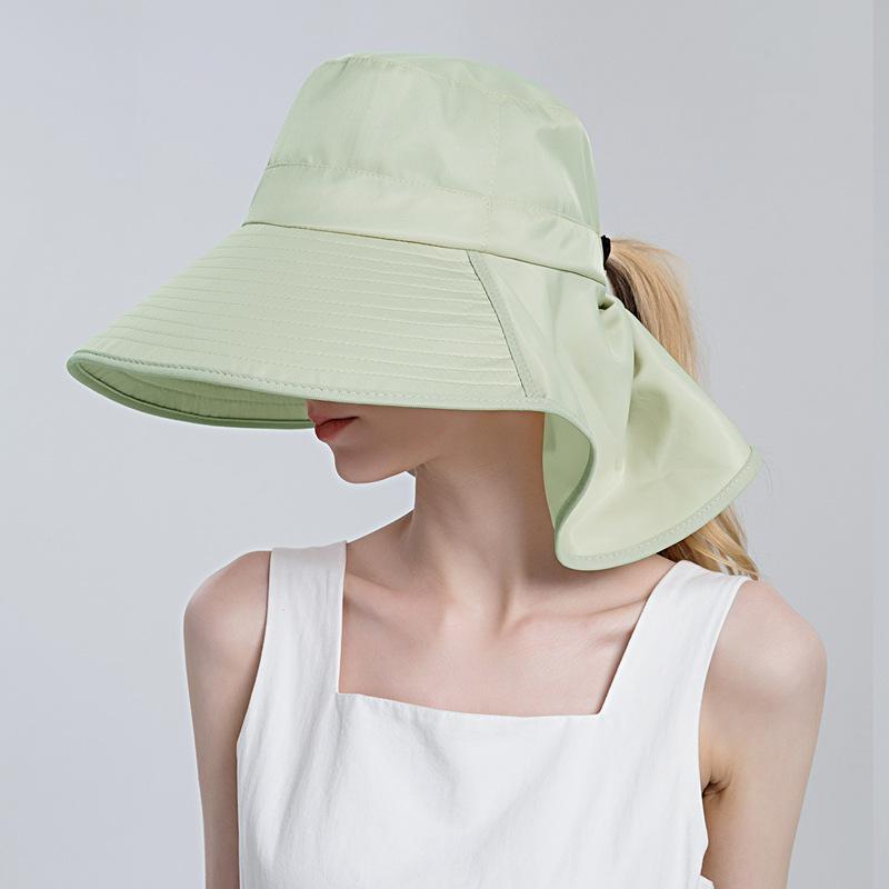 Women's Sunscreen Hat Fisherman Hat Summer Outdoor Big Brim Beach Sun Hat Basin Hat for Women Adjustable Bucket Cap