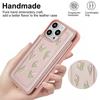 Flip Stoßfeste Hülle Kompatibel Mit iPhone 16 15 14 13 12 11 Pro Max Stereo Blume mit Lanyard Ständer Geldbörsenhülle für Damen