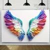 1pc Vivid Angel Wings Party Banner - Colorful Polyester, Suitable for Birthdays, Weddings and Special Events