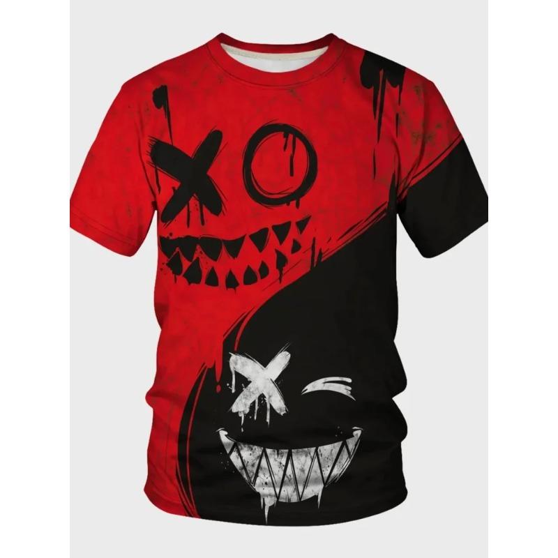 Vtipná trička Módní Hip Hop Potištěná trička Léto Street Tide Módní design Krátký rukáv Ležérní Pánské tričko