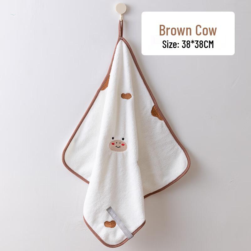 Cartoon Coral Fleece Hanging Hand Towel