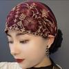 Breathable Embroidery Lace Turban Cap Muslim Women Head Cover Headscarf Hat Islamic Headwear Bonnet Female Head Wraps