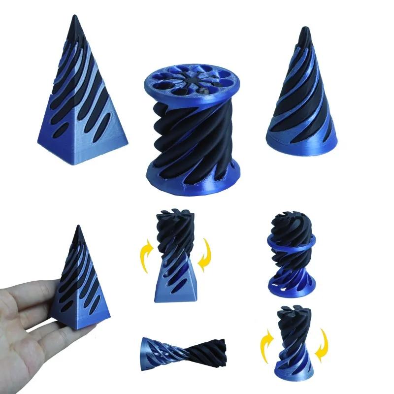 Cone Spiral 3D Printed Highpass Stress Reducing Toys Fidget Desk Gadgets Technological Rotating Relieve Stress-Relieving Adults