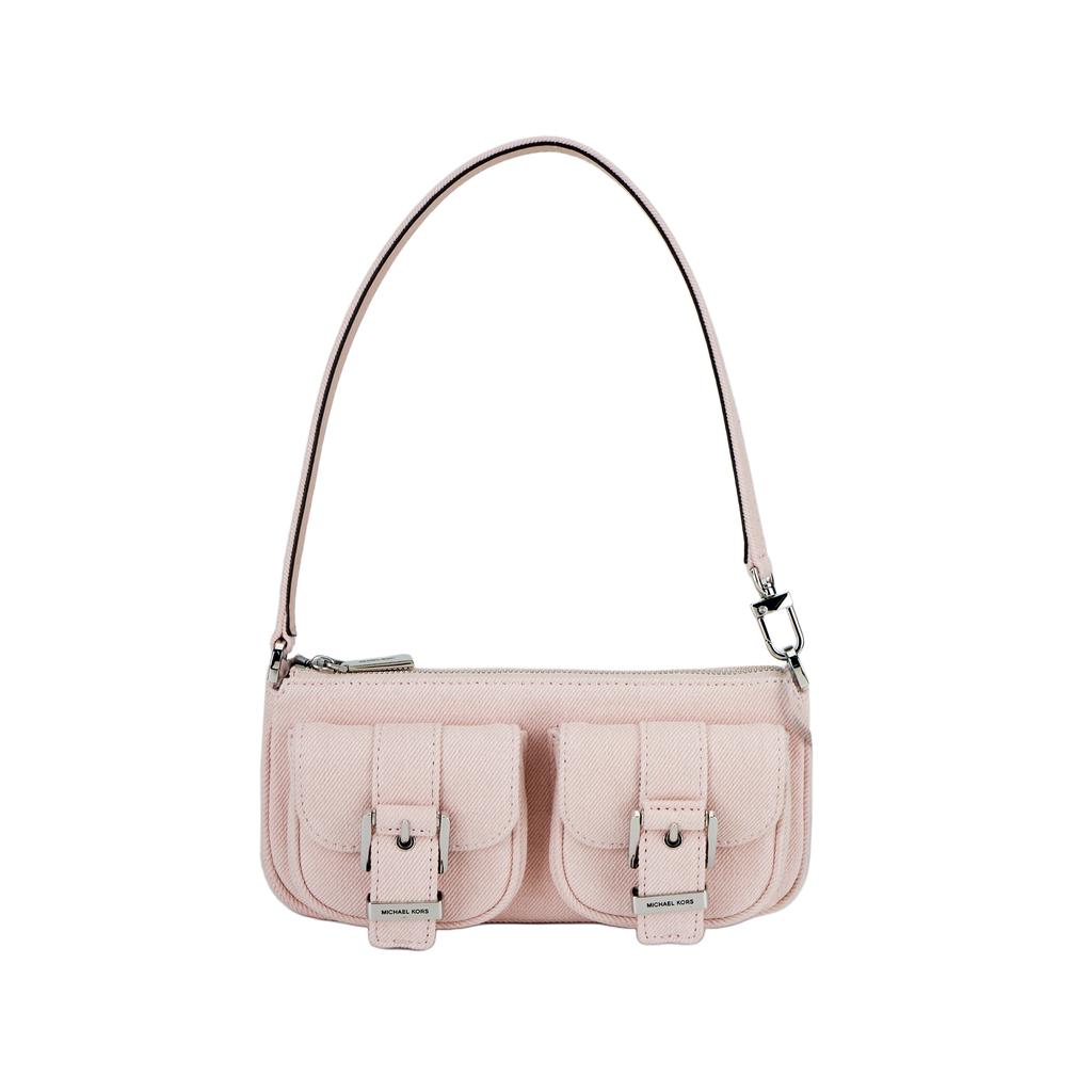 Michael Kors Zoe Metal Buckle Flap Pocket Fabric Tote Bag Small Women Handbags Light-Pink 32S5SZCU1C-653