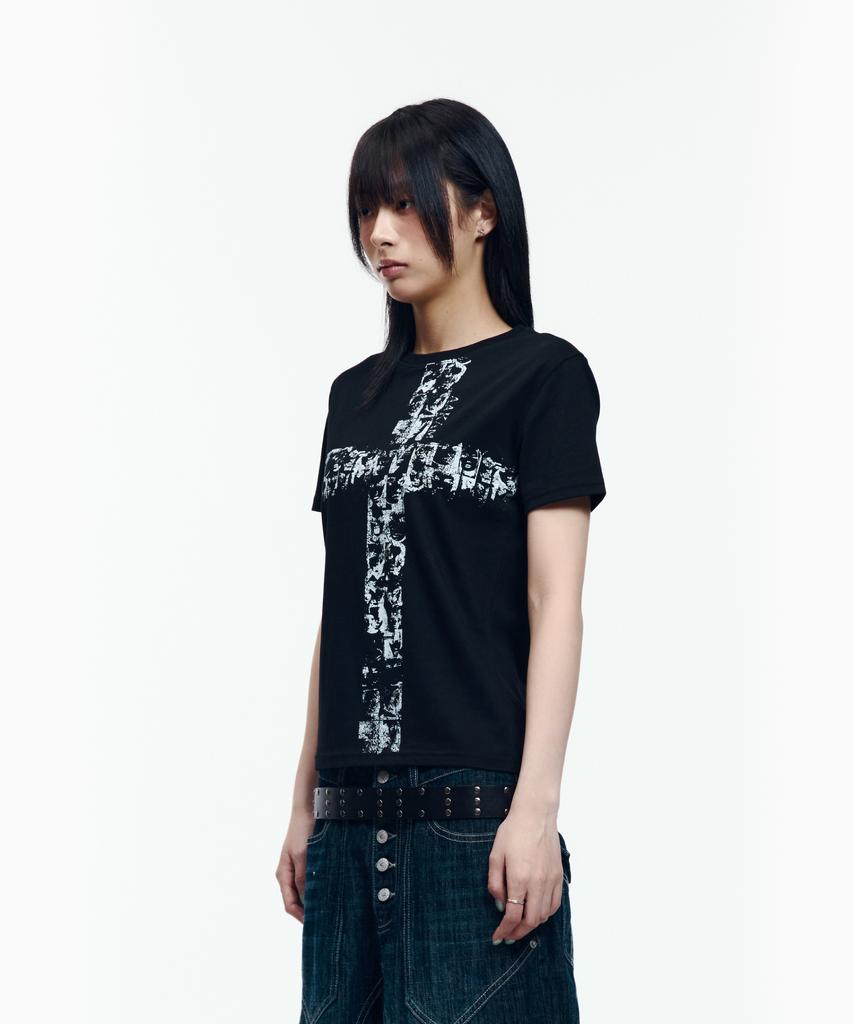 AAKAM Mosaic Cross Half Top (Black)