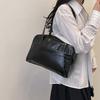 Solid Color Pu Leather Tote Bag Large Capacity Women's Handbag Fashion Boston Shoulder Bag  Girls