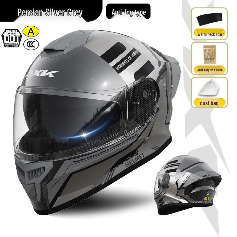Certified Full Face Motorcycle Helmet for Men & Women, Warm, All-Season, for Electric Vehicles and Winter Riding