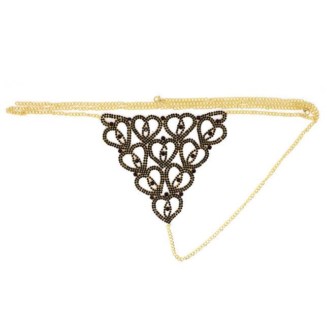 Accessories Rhinestone Claw Chain Body Chain Heart-Shaped Sexy Bikini Diamond Panties Body Chain Direct