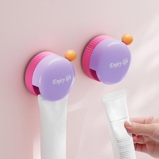 Wall Mount Toothpaste Hanging Clip with Hook Waterproof Strong Load-bearing Easy To Install Toothpaste Clamp Cream Organizer