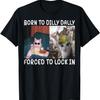 Zabawny Kot Urodzony do Ociągania Graficzny T-Shirt Męski Damski Mem Koszulka